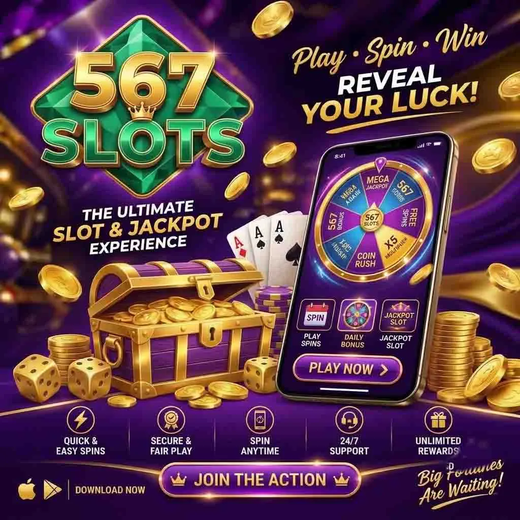567 Slots Game App Official Banner with Exclusive Slots and Spin Engine